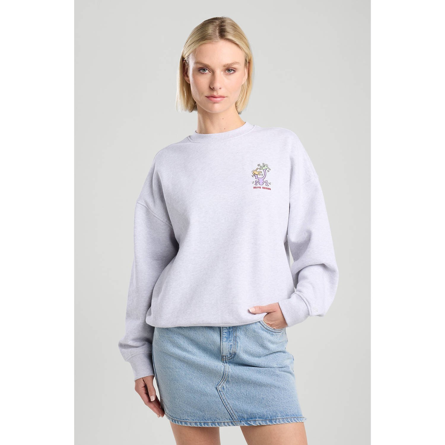 America Today sweater lichtgrijs