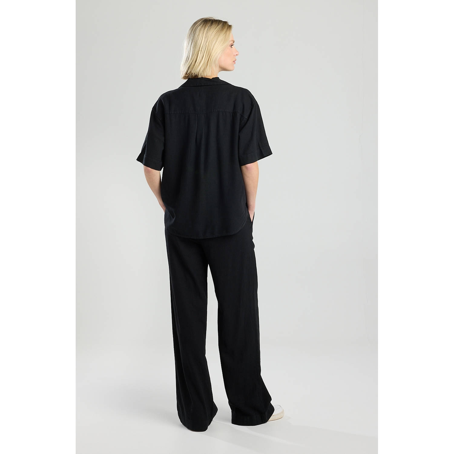 America Today linnen blouse zwart