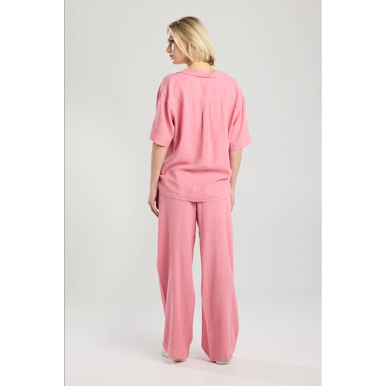 America Today linnen blouse roze
