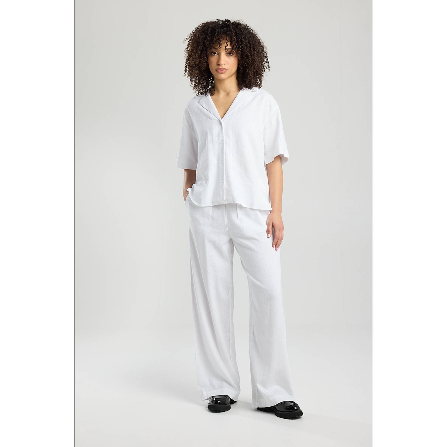 America Today linnen blouse wit