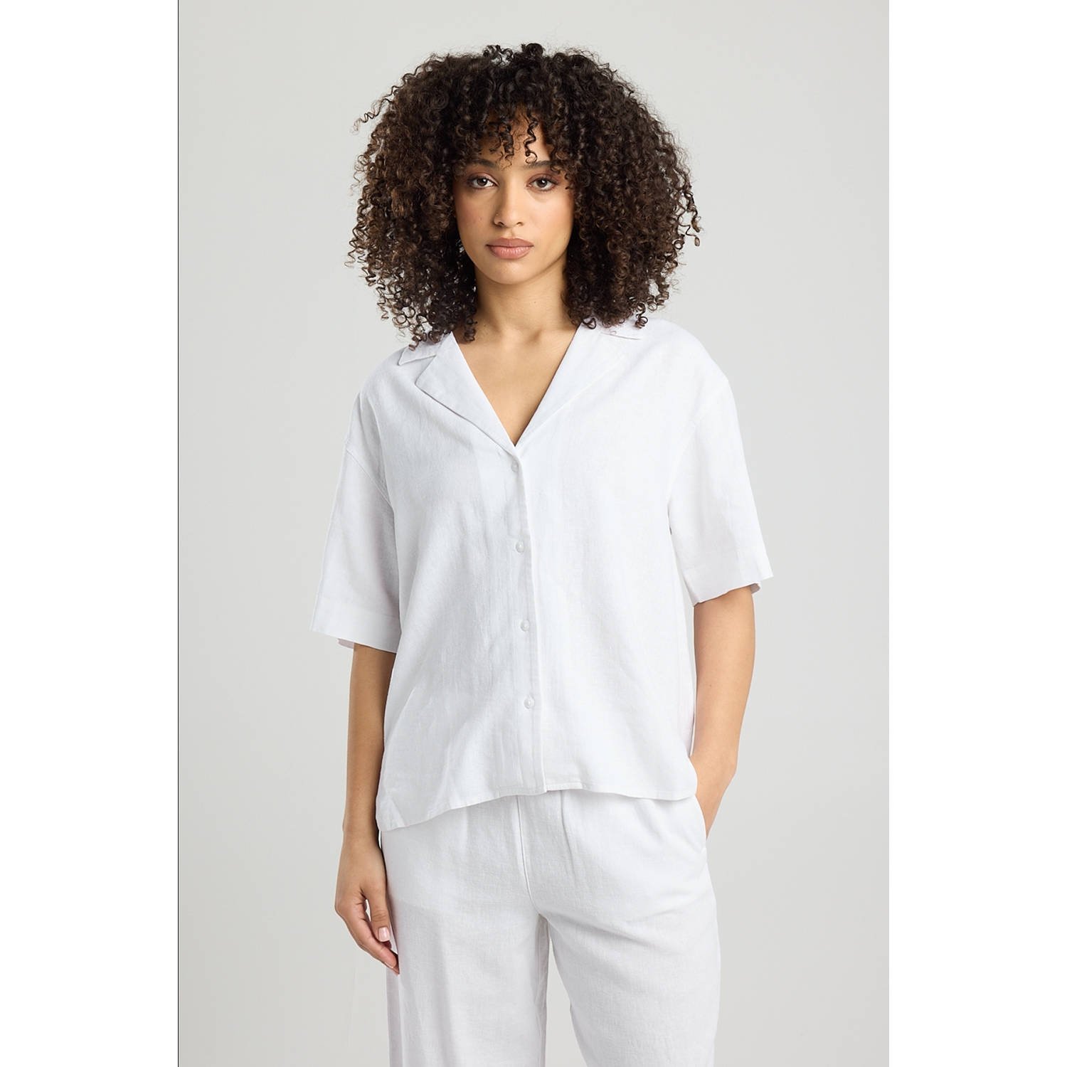 America Today linnen blouse wit