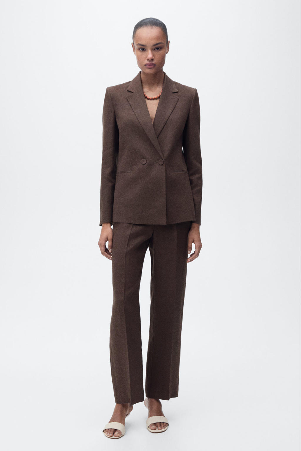 Vrouwen Oranje Lange Pak 2 Stuk Set Een Knop Jas Dames Casual Kantoor Blazer Rechte Broek Vrouwen Oranje Lange Pak 2 Stuk Set Een Knop Jas Dames Casual Kantoor Blazer Rechte Broek