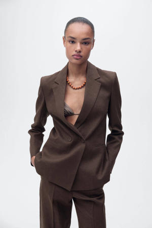 regular blazer donkerbruin