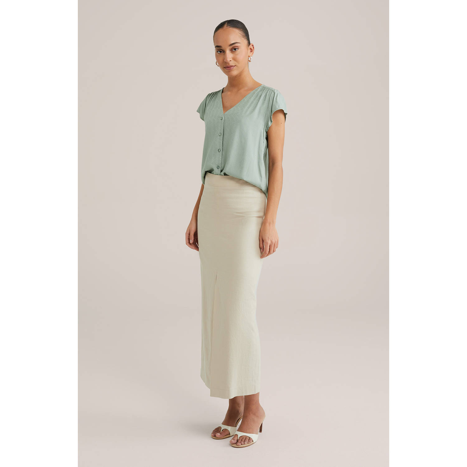 WE Fashion blouse lichtgroen
