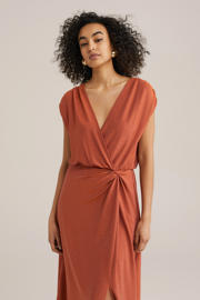 thumbnail: WE Fashion A-lijn jurk met lurex oranje