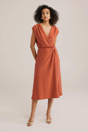A-lijn jurk met lurex oranje