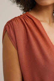 thumbnail: WE Fashion A-lijn jurk met lurex oranje