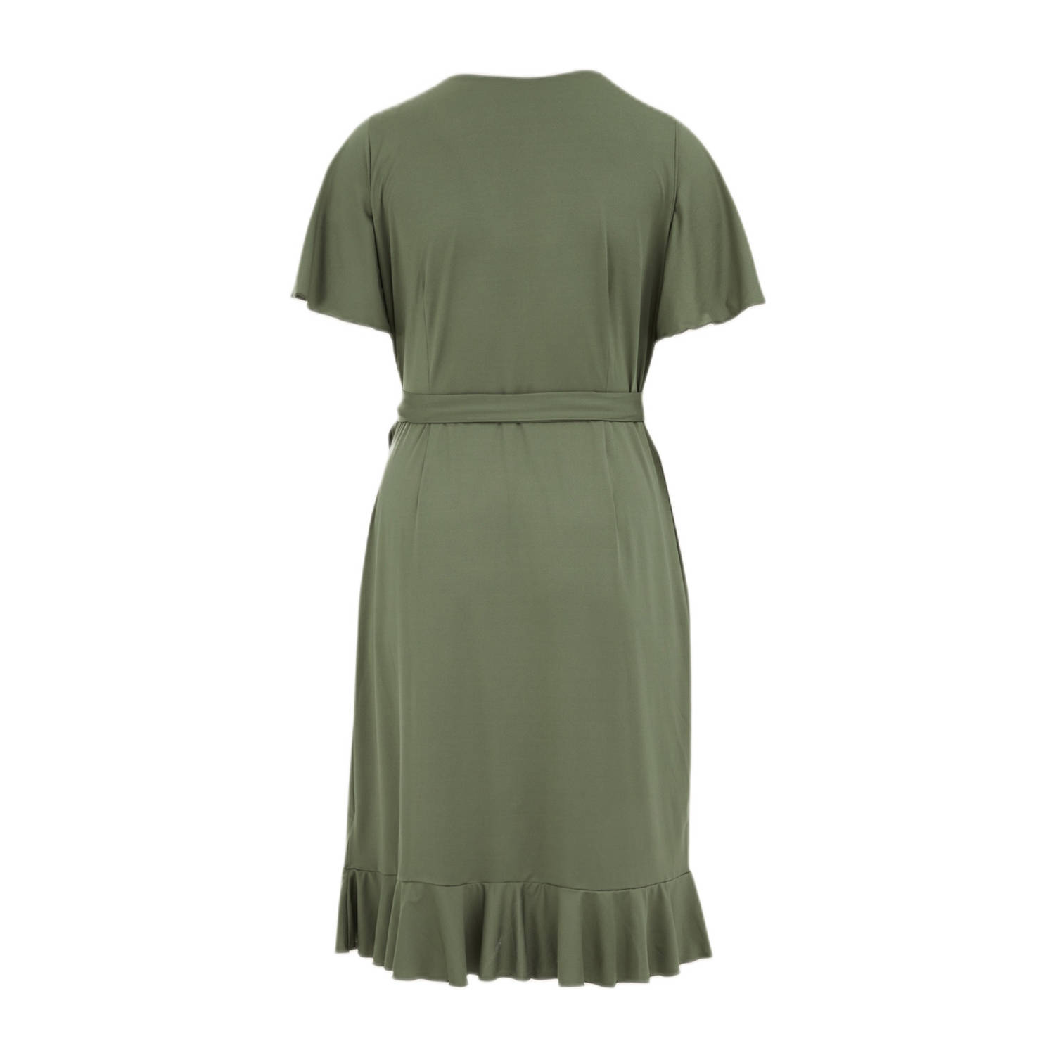 WE Fashion Curve wikkel- overslagjurk groen