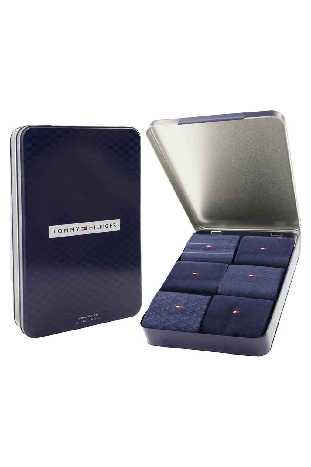 Tommy Hilfiger giftbox sokken - blauw (set van 6)