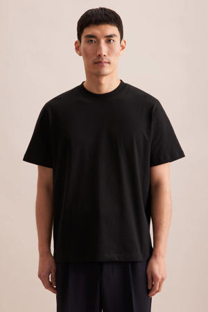 regular T-shirt zwart