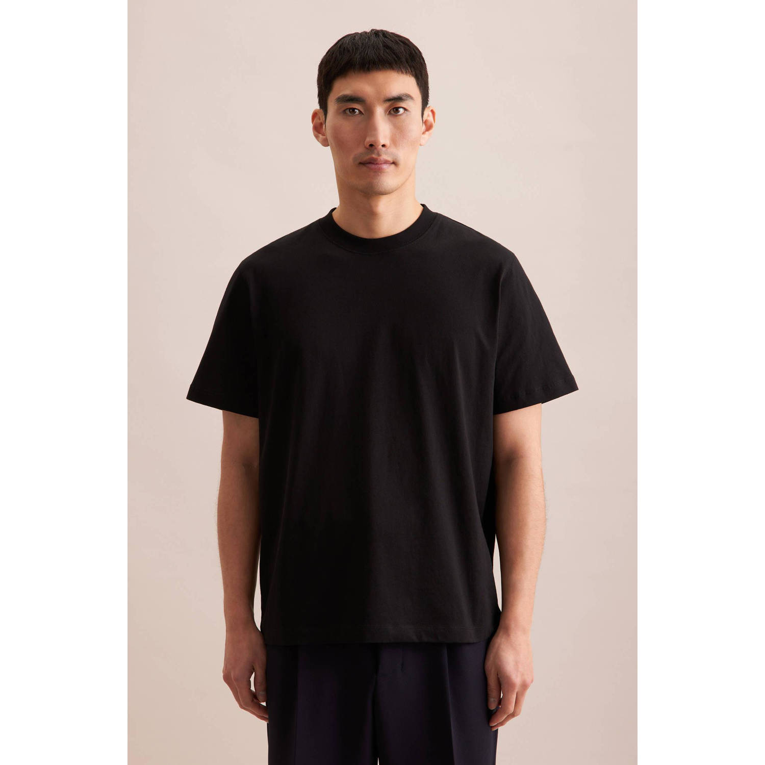 Seidensticker T-shirt zwart