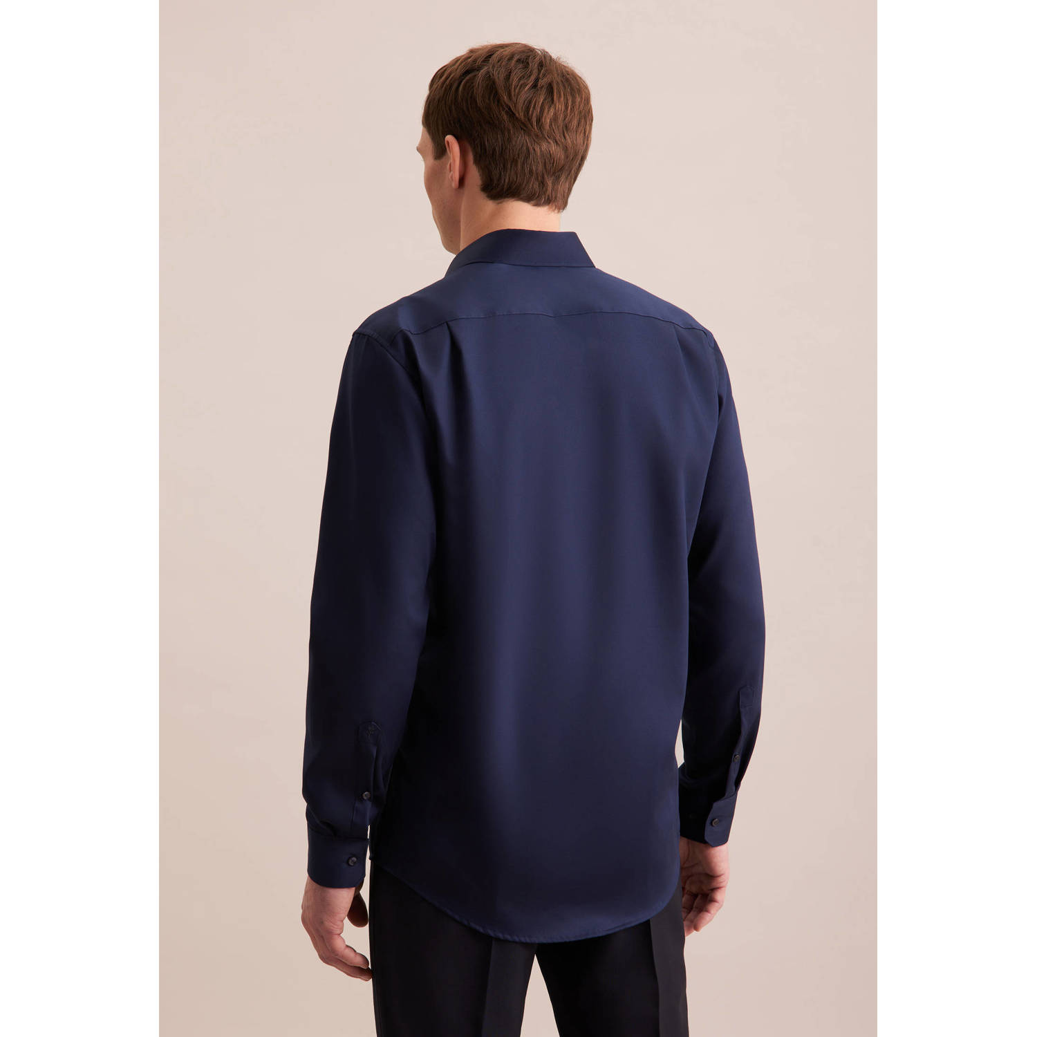 Seidensticker casual overhemd donkerblauw