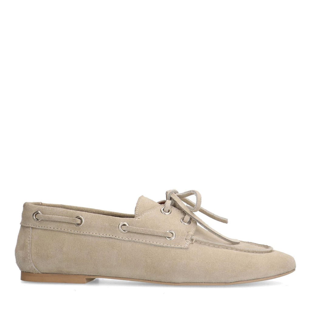 Taupe dames Sacha suède bootschoenen met veters