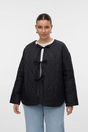 gewatteerde jas quilted zwart