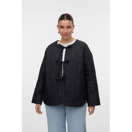 VERO MODA CURVE gewatteerde jas quilted zwart afbeelding