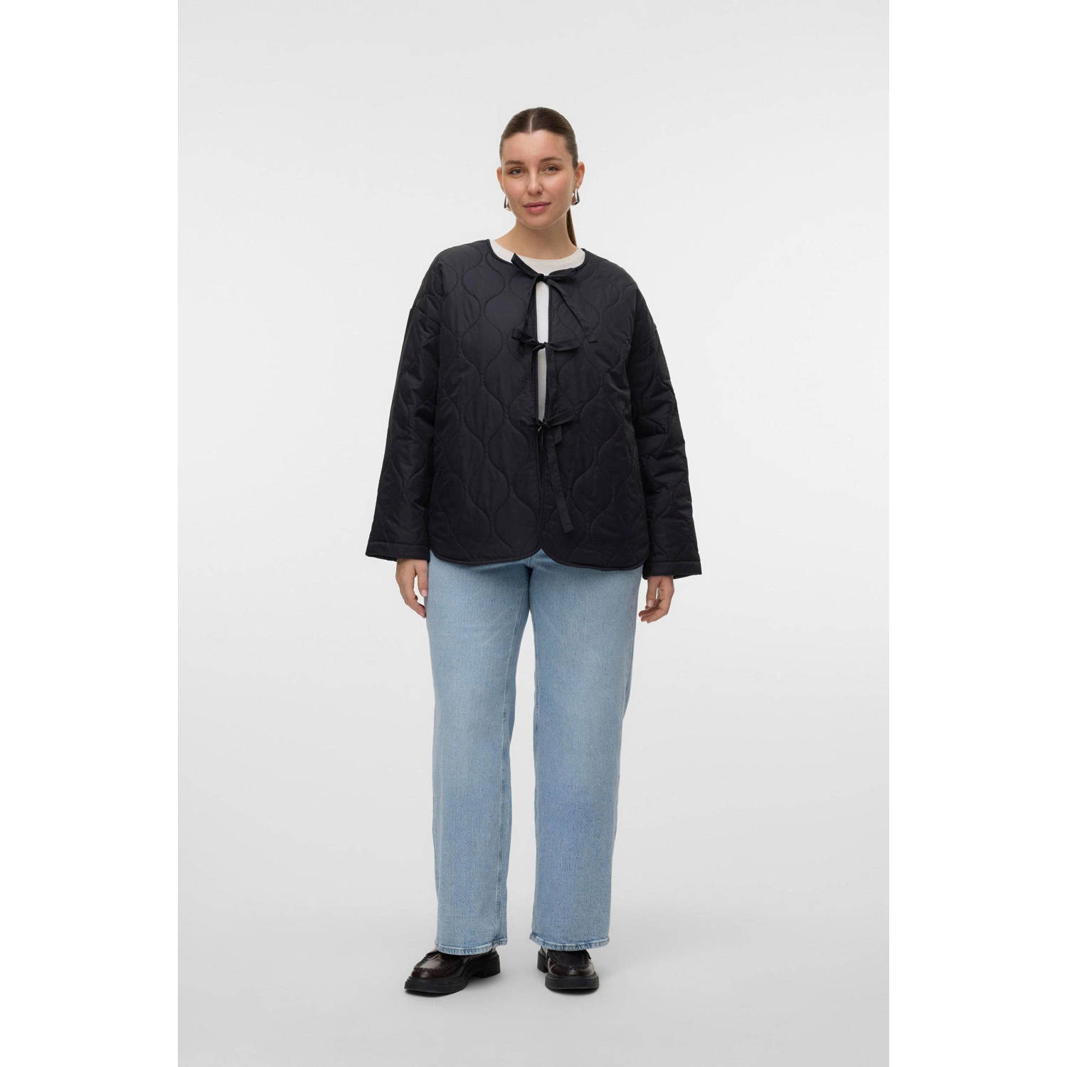 VERO MODA CURVE gewatteerde jas quilted zwart