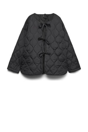 gewatteerde jas quilted zwart
