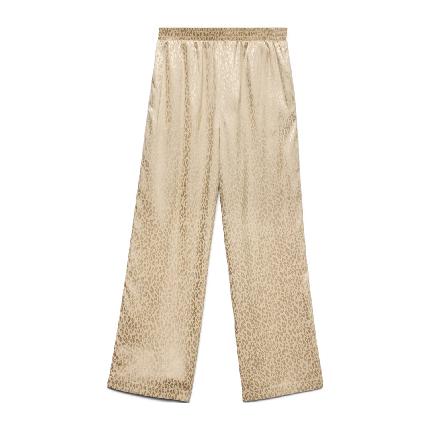 VERO MODA CURVE satijnen wide leg high waist broek beige