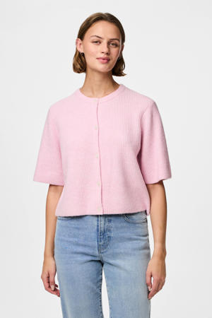 vest lichtroze gebreid