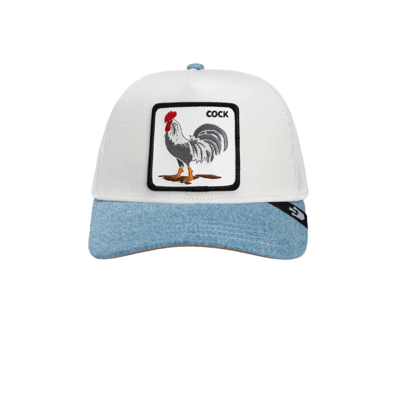 Goorin Bros pet Rooster Fan wit denim