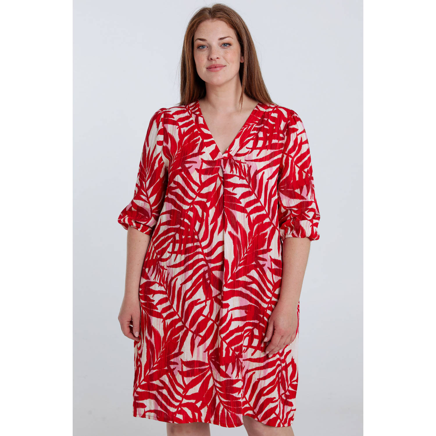 Paprika midi jurk rood