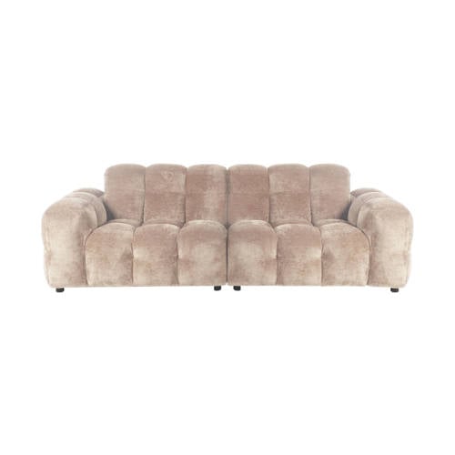 Wehkamp Dutchbone Hackman 3-zitsbank Velours Beige aanbieding