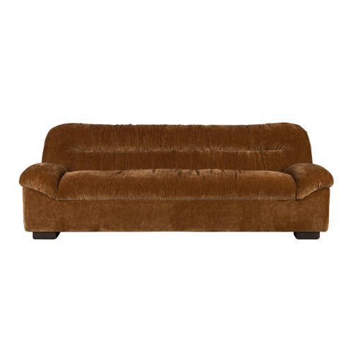 Dutchbone Douglas 3-zitsbank Velours Cognac Bruin afbeelding