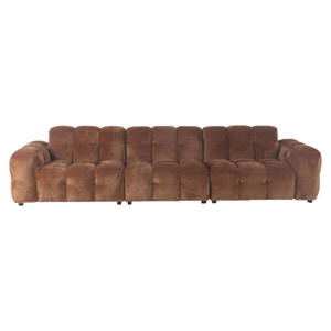 Hackman 4,5-zitsbank Velours Cognac Bruin