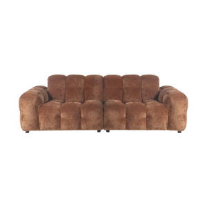Hackman 3-zitsbank Velours Cognac Bruin