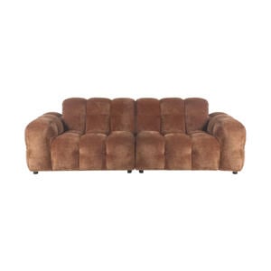 Hackman 3-zitsbank Velours Cognac Bruin