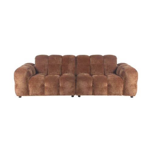 Wehkamp Dutchbone Hackman 3-zitsbank Velours Cognac Bruin aanbieding