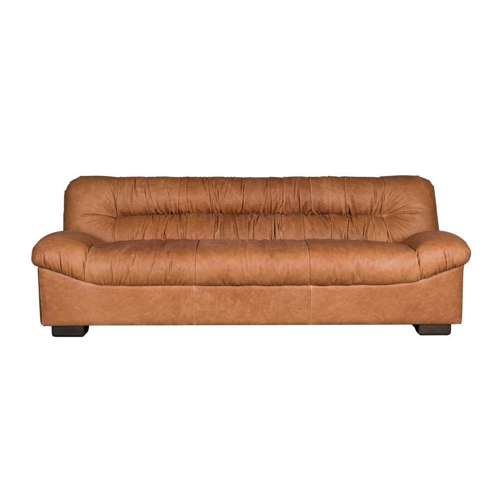 Dutchbone Douglas 3-zitsbank Leer Cognac Bruin