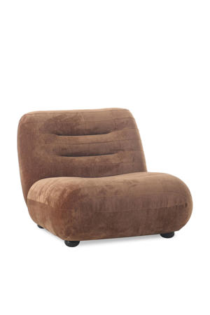  Wyatt Fauteuil Velours Cognac Bruin