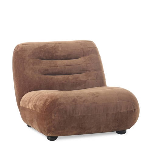 Dutchbone Wyatt Fauteuil Velours Cognac Bruin afbeelding