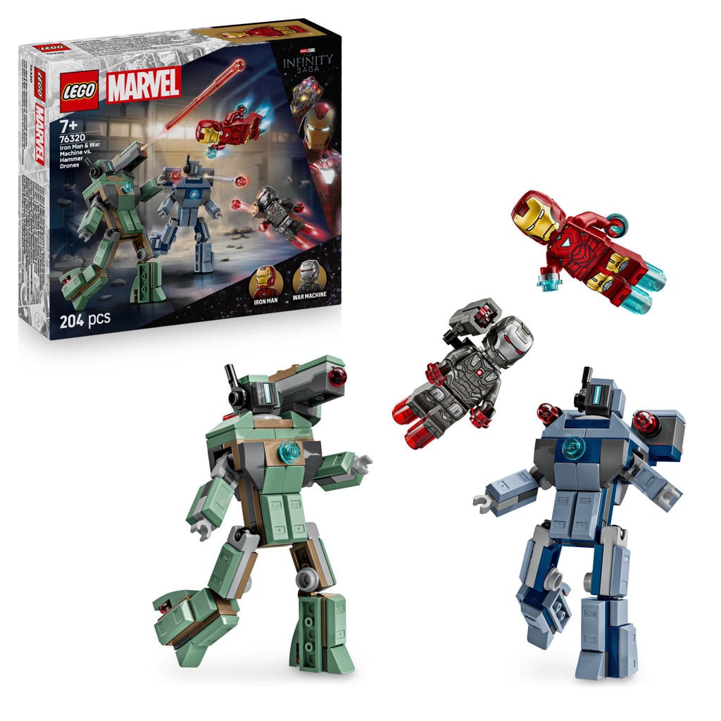 LEGO Marvel Iron Man en War Machine vs. Hammer Drones 76320