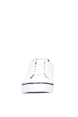 leren sneakers wit/blauw