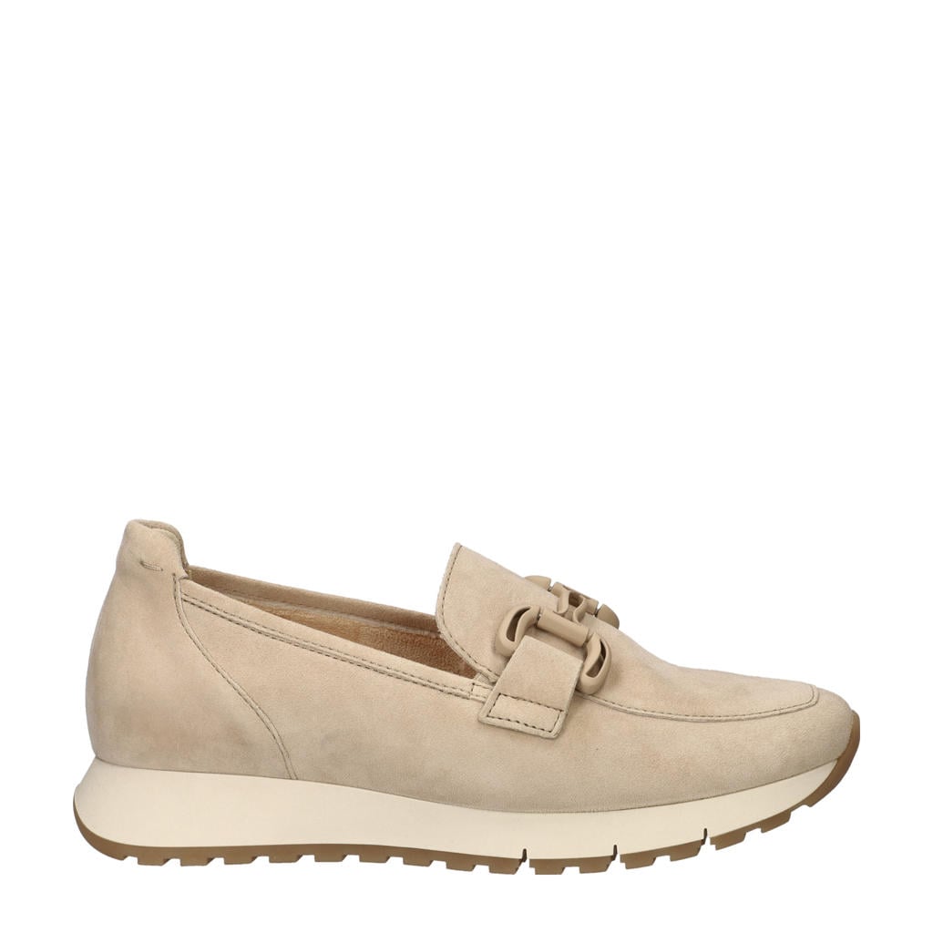 Beige dames Gabor Comfort Optifit nubuck instappers van suede met effen