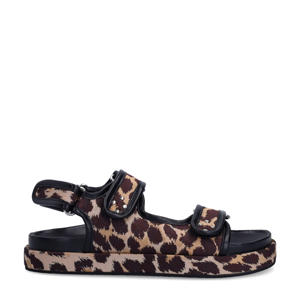 sandalen met panterprint beige/zwart