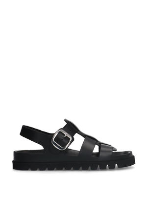   leren sandalen zwart