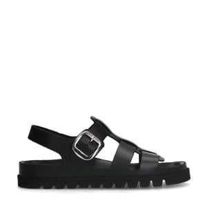 leren sandalen zwart