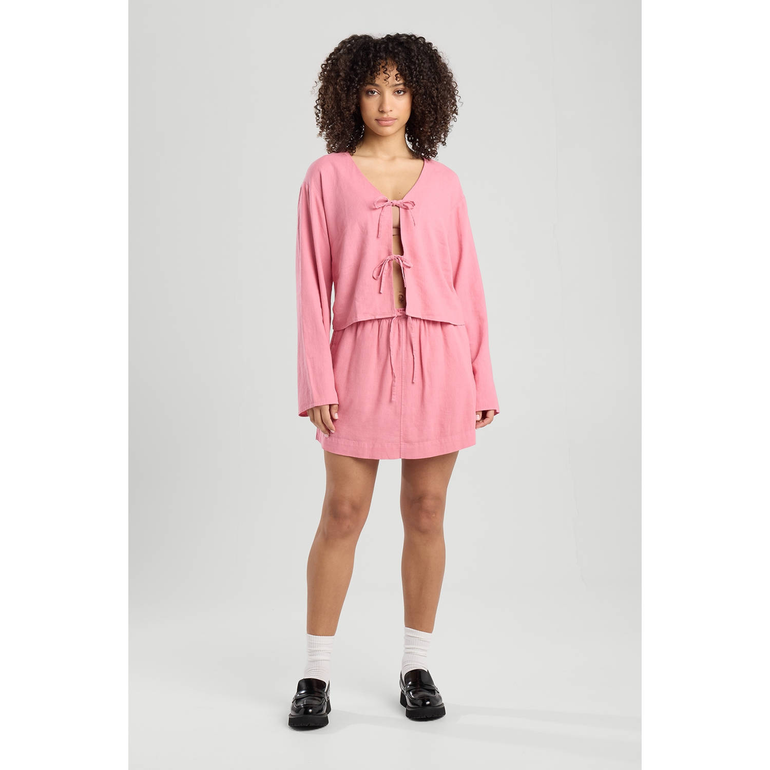 America Today linnen top roze