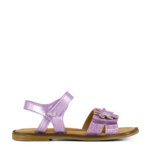   sandalen met glitters en bloem lila