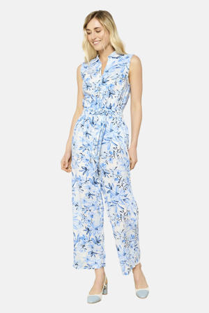 linnen jumpsuit blauw
