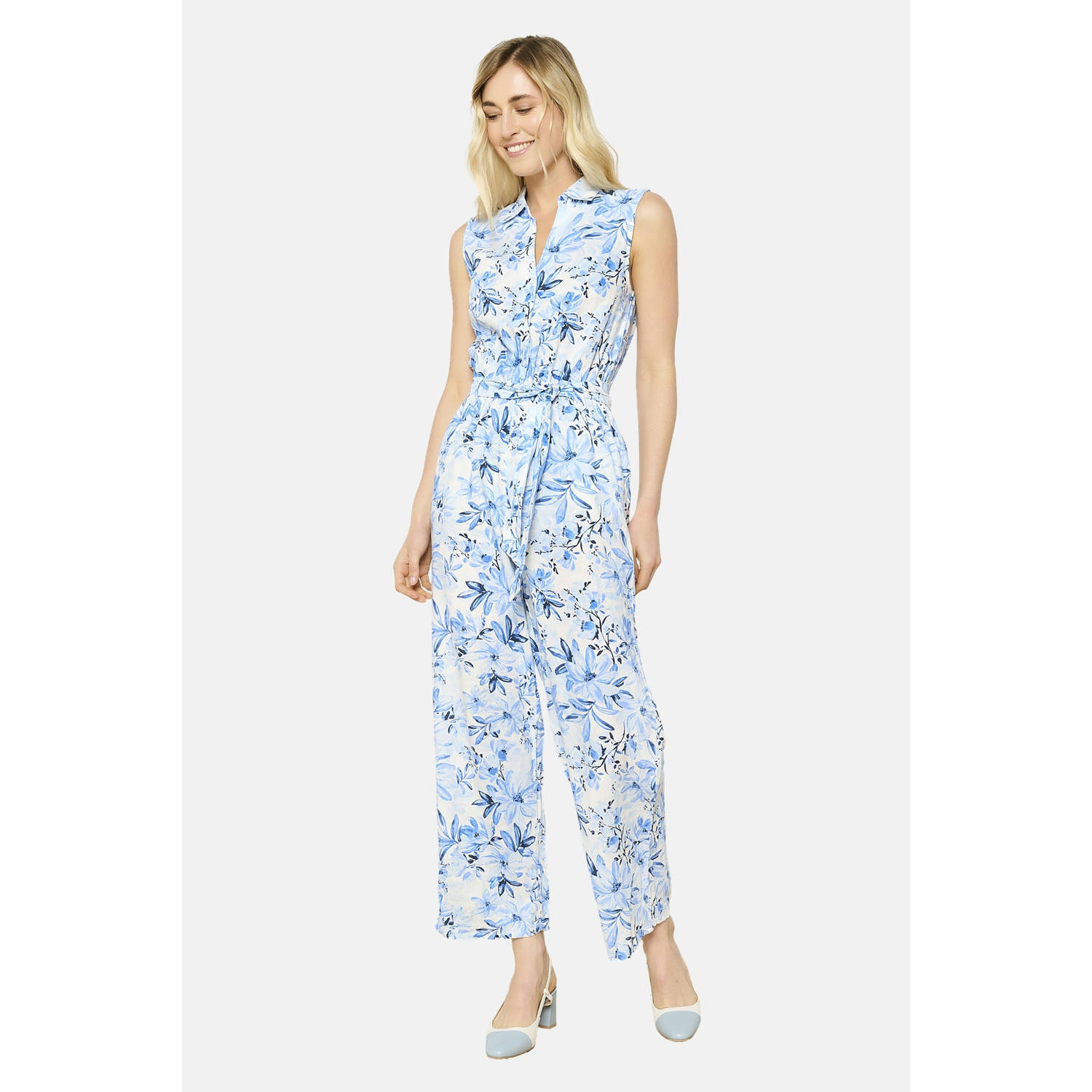 LOLALIZA linnen jumpsuit blauw