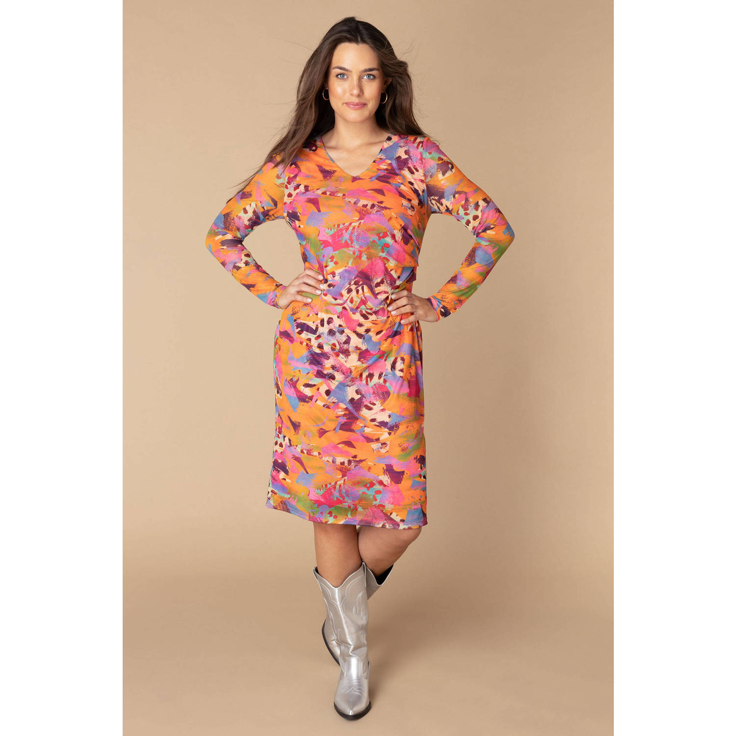 Ivy Beau zomerjurk roze