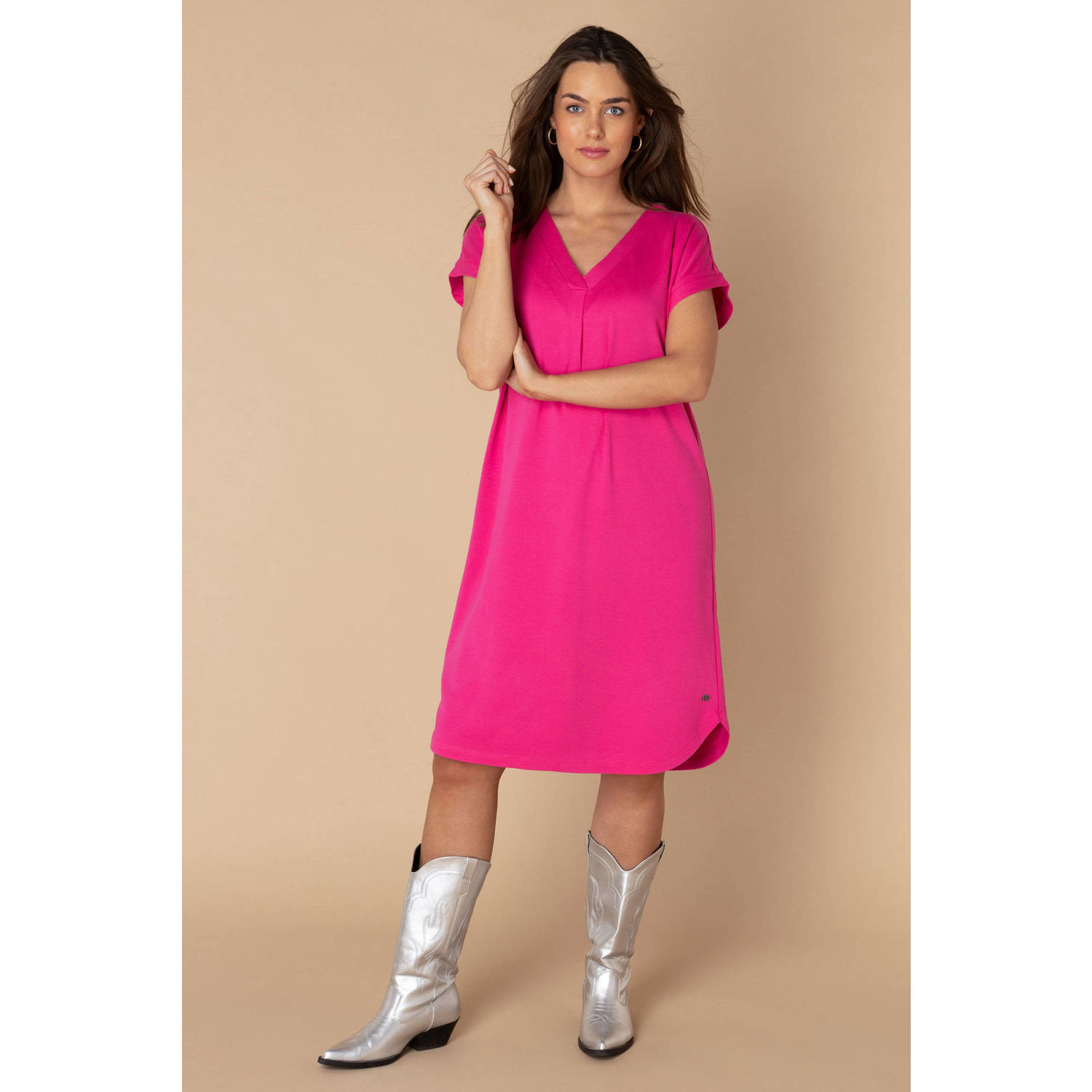 Ivy Beau zomerjurk roze