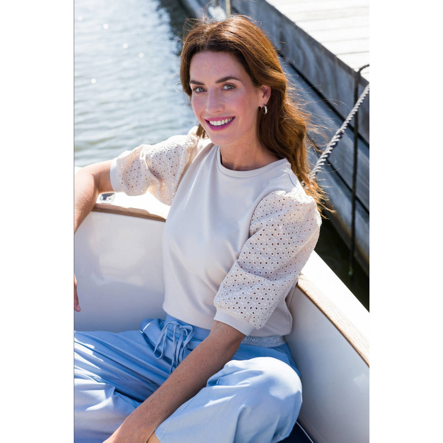 Ivy Beau top ecru broderie