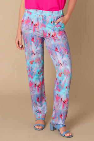 wide leg high waist broek paars
