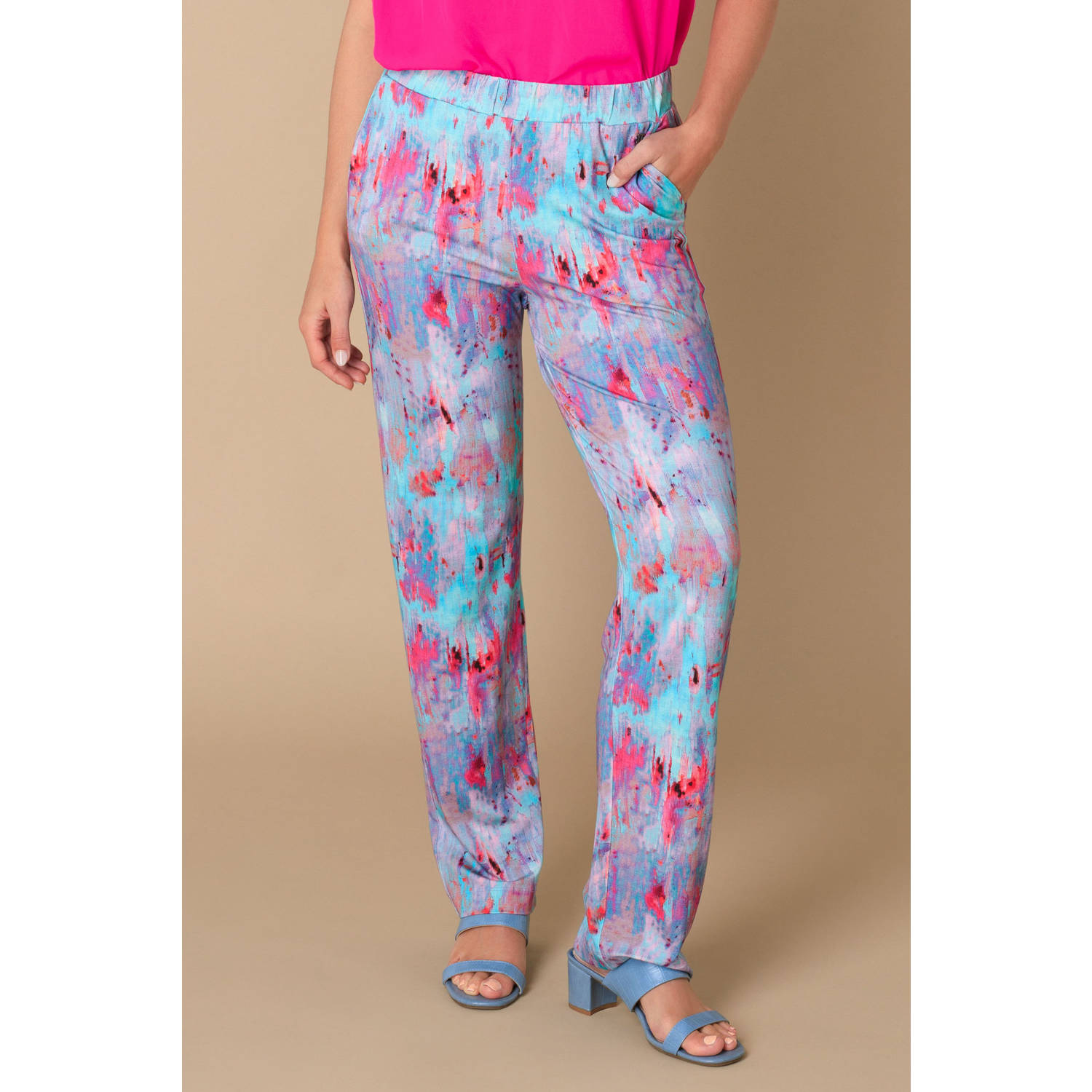 Ivy Beau wide leg high waist broek paars