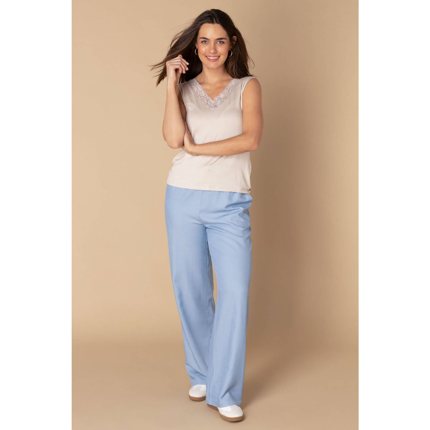 Ivy Beau mouwloze top ecru
